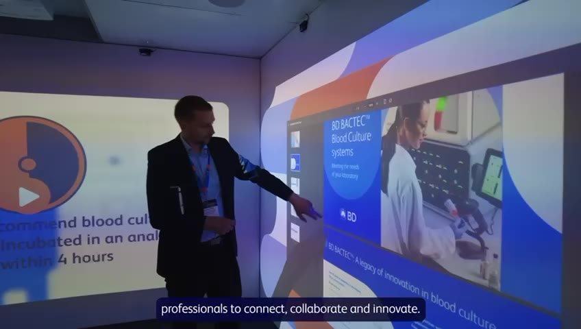 BD reps using immersive walls as a conversation opener at IBMS Congress