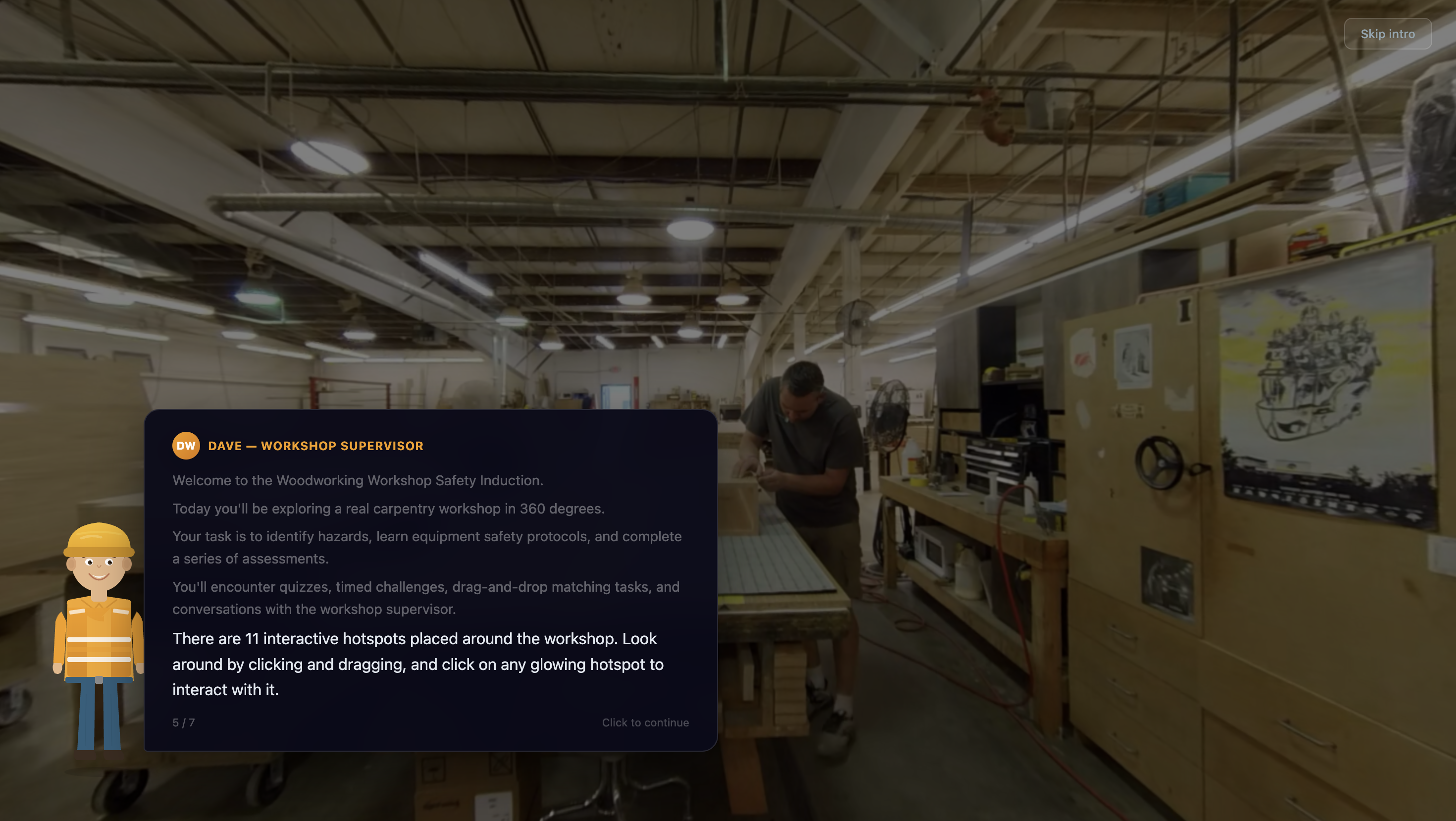 Meet Dave — the supervisor sets the task in-scene